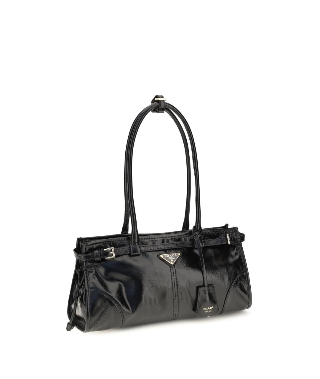 PRADA Черная кожаная сумка тоут, фото 2