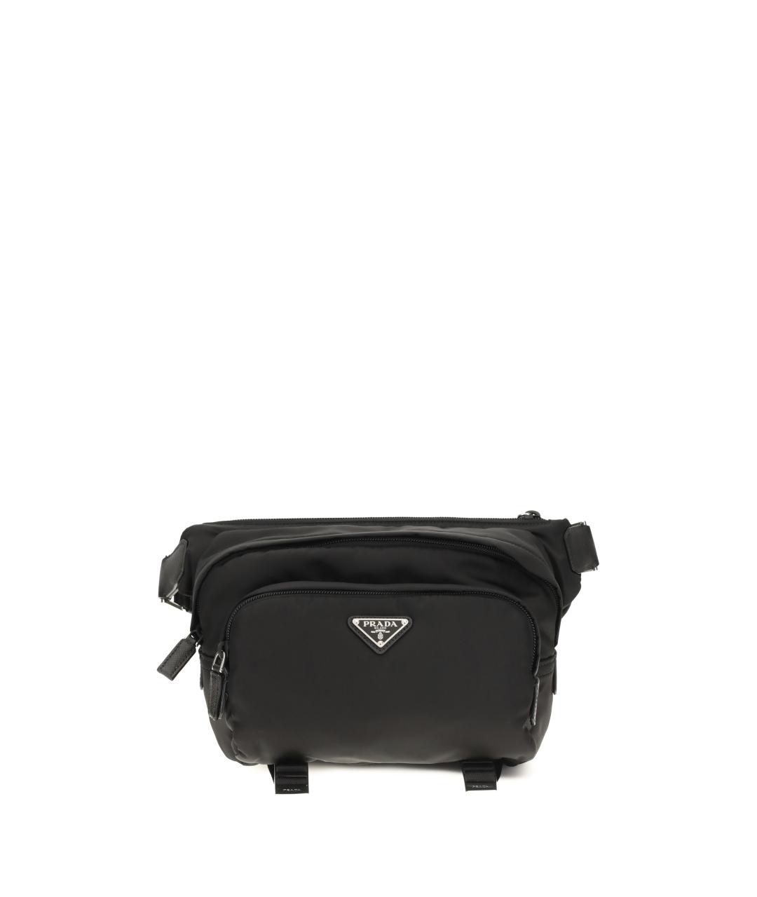 PRADA Черная синтетическая поясная сумка, фото 1