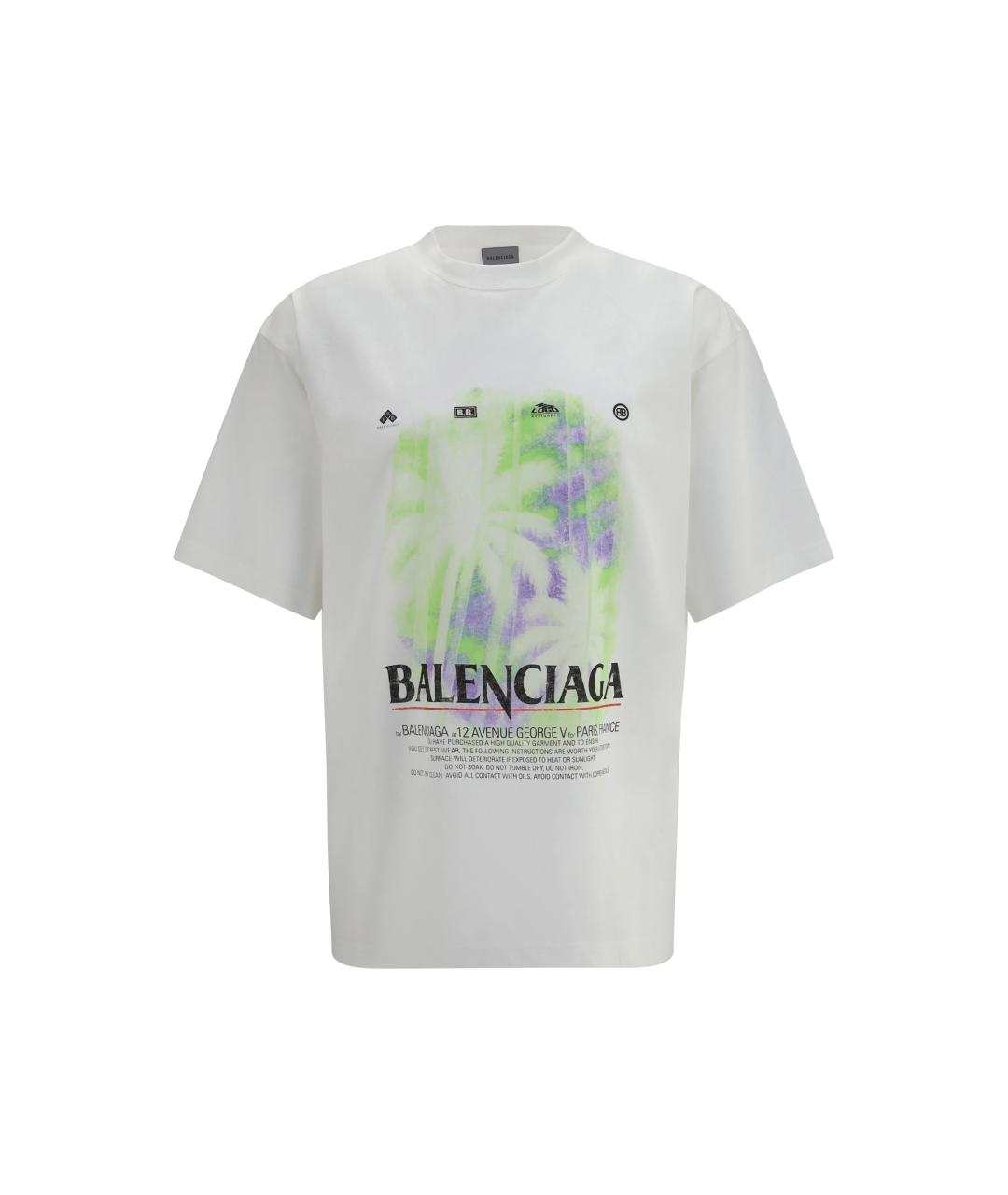 BALENCIAGA Белая хлопковая футболка, фото 1