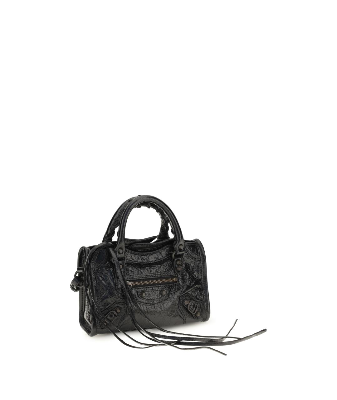 BALENCIAGA Черная кожаная сумка тоут, фото 2