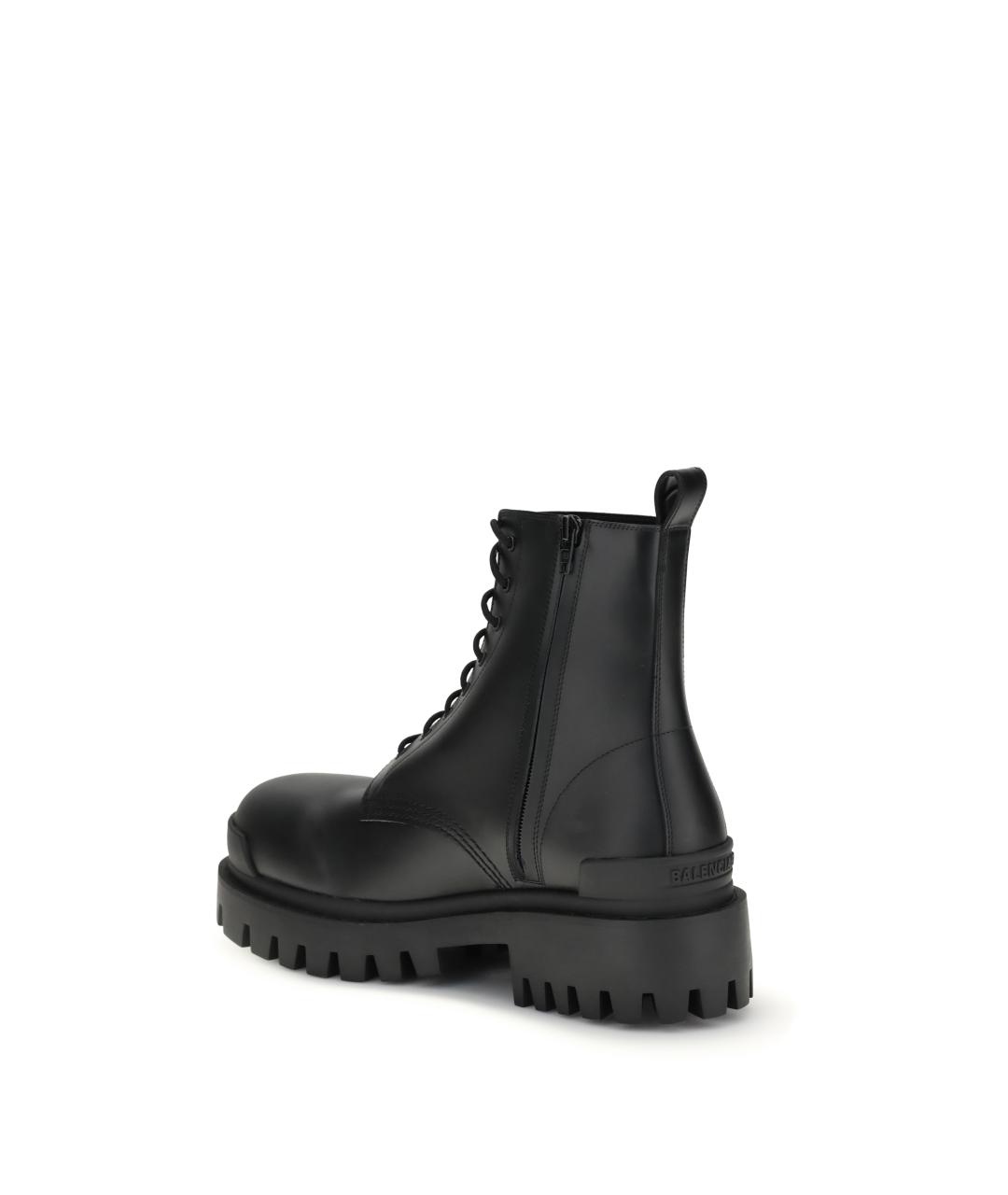 BALENCIAGA Черные кожаные высокие ботинки, фото 3