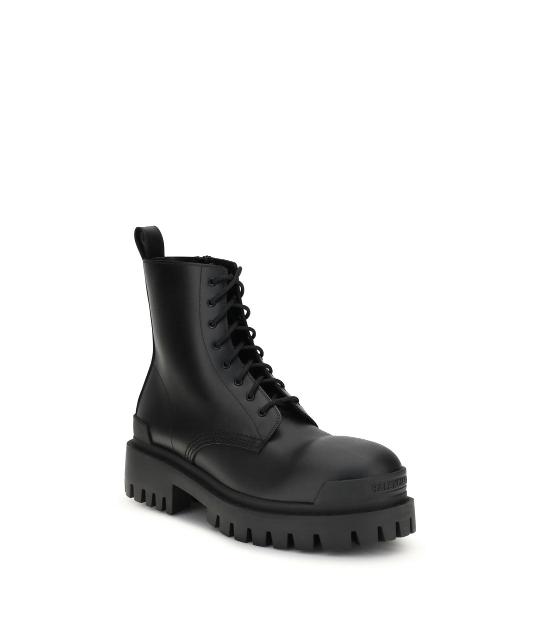 BALENCIAGA Черные кожаные высокие ботинки, фото 2