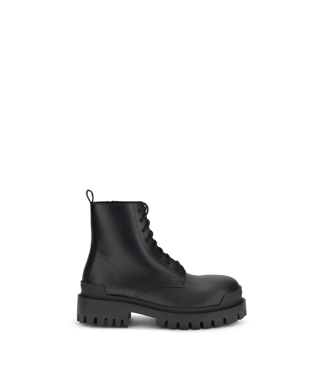 BALENCIAGA Черные кожаные высокие ботинки, фото 1