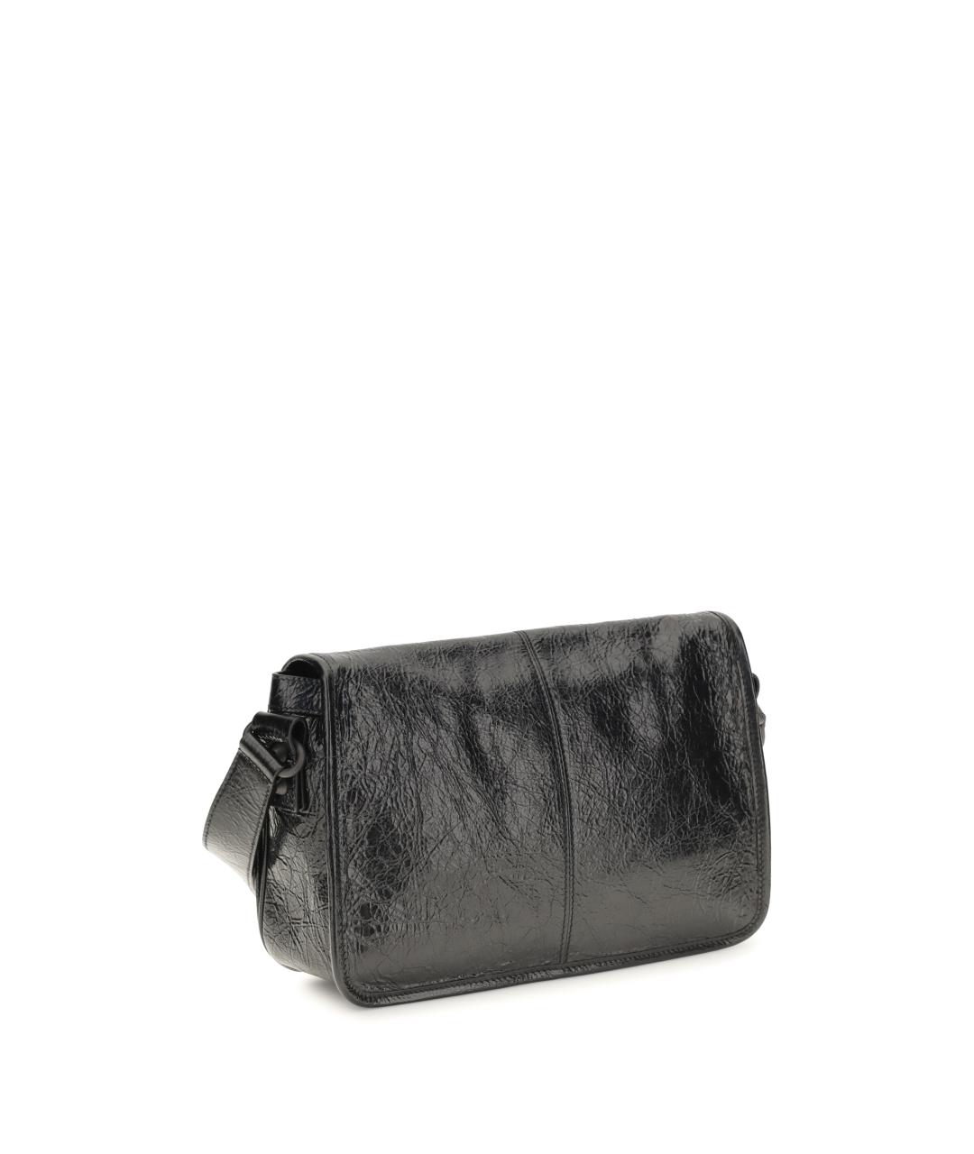 BALENCIAGA Черная кожаная сумка на плечо, фото 3
