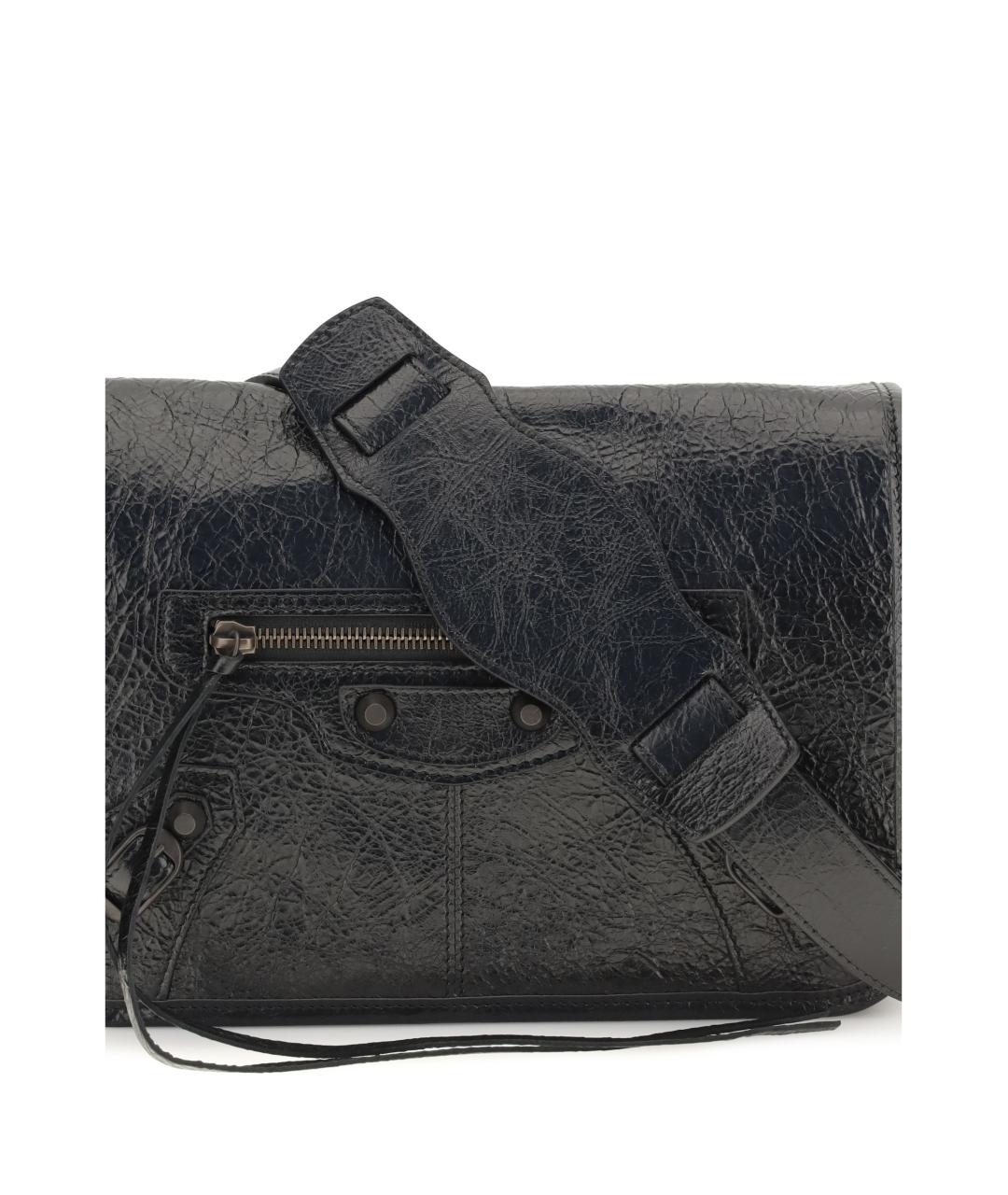 BALENCIAGA Черная кожаная сумка на плечо, фото 4
