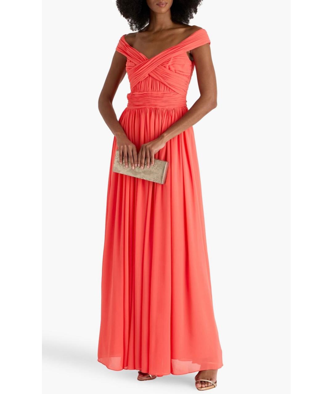 BADGLEY MISCHKA Коралловое полиэстеровое платье, фото 2