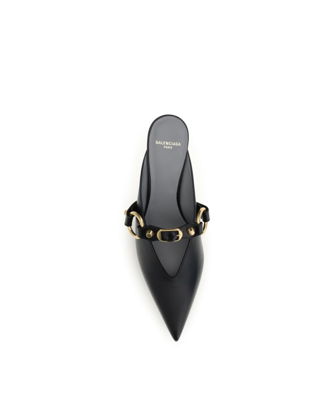 BALENCIAGA Черные кожаные мюли, фото 4