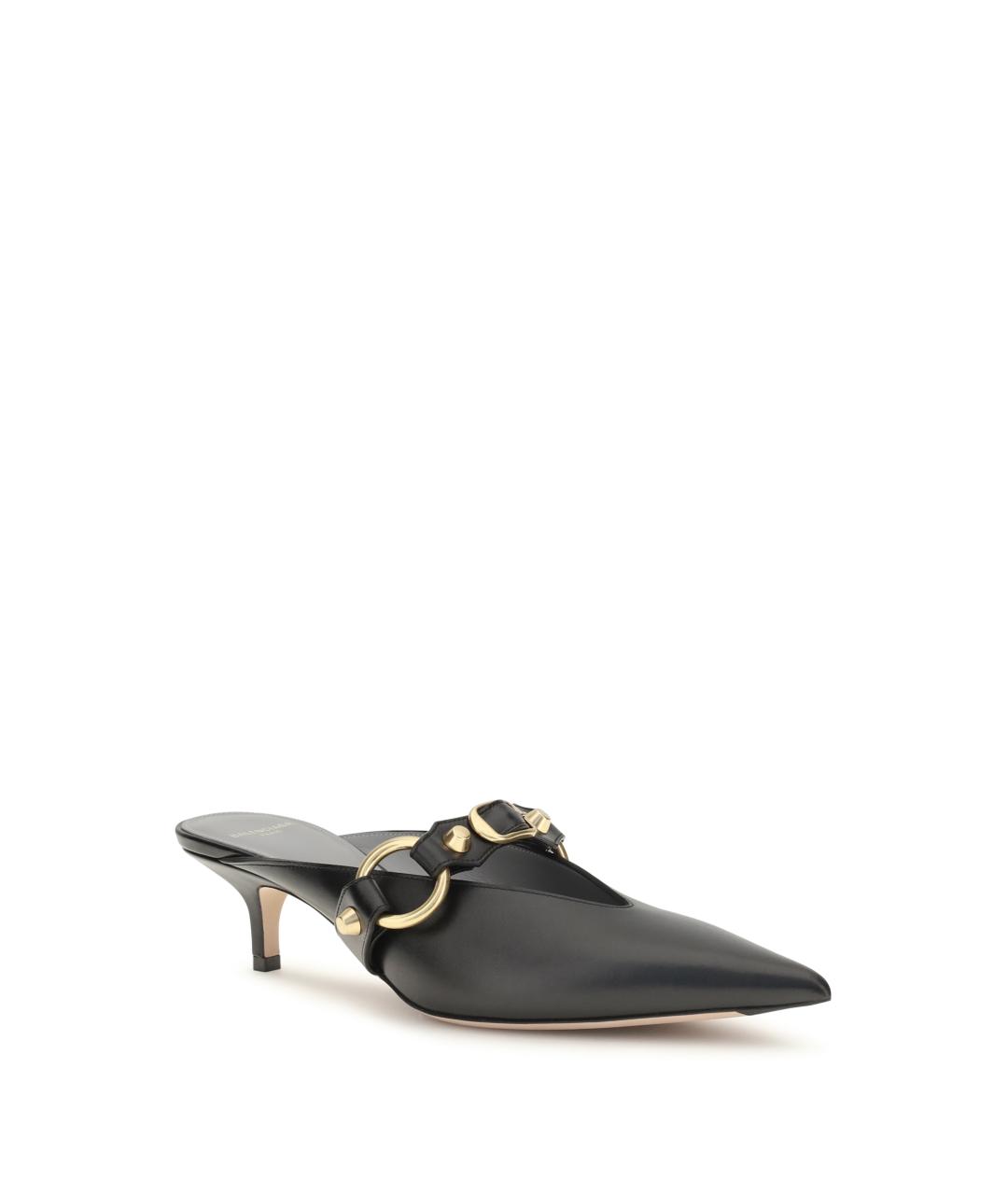 BALENCIAGA Черные кожаные мюли, фото 2