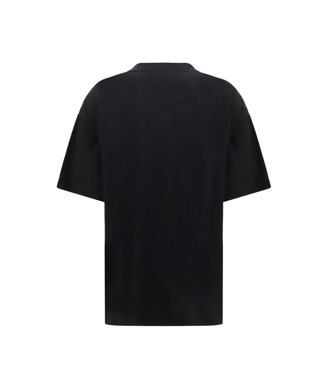 BALENCIAGA Черная хлопковая футболка, фото 2