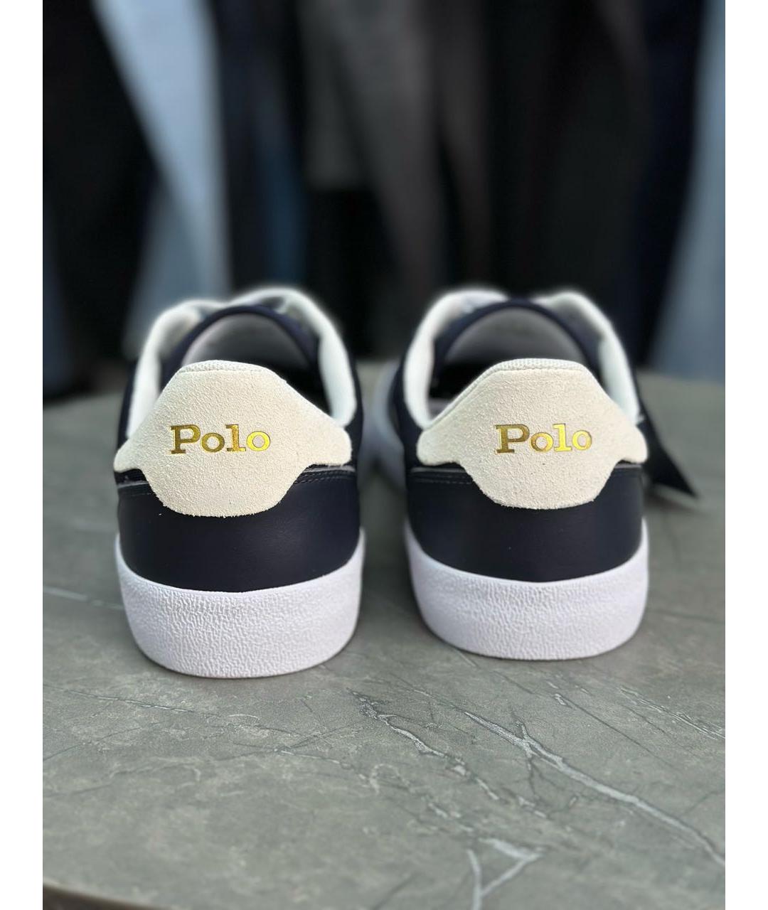POLO RALPH LAUREN Темно-синие текстильные низкие кроссовки / кеды, фото 4