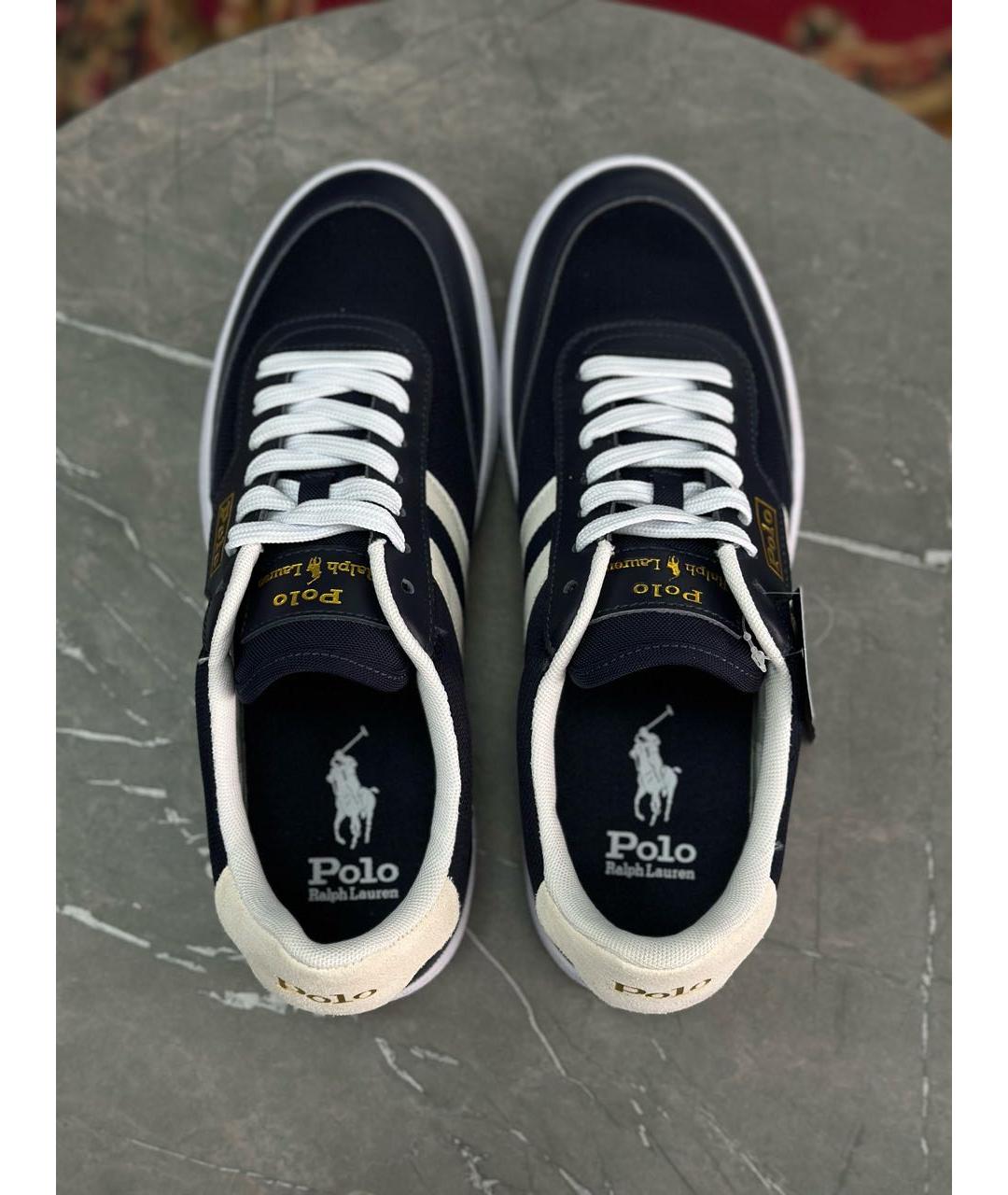 POLO RALPH LAUREN Темно-синие текстильные низкие кроссовки / кеды, фото 3