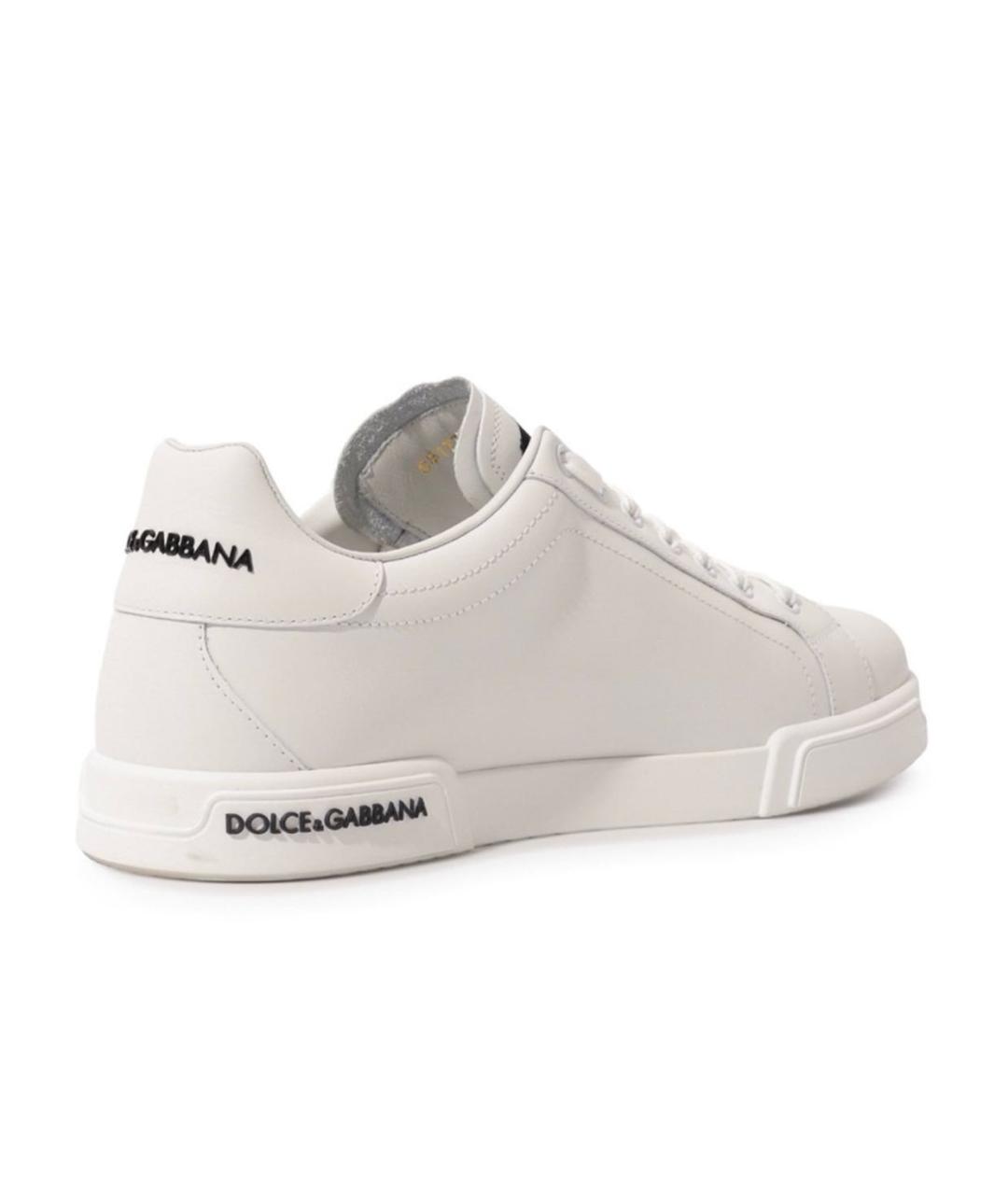 DOLCE&GABBANA Белые кожаные низкие кроссовки / кеды, фото 3