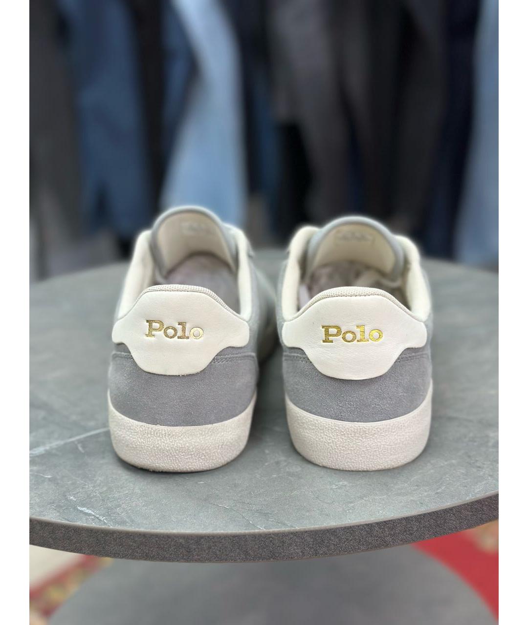 POLO RALPH LAUREN Серые замшевые низкие кроссовки / кеды, фото 4