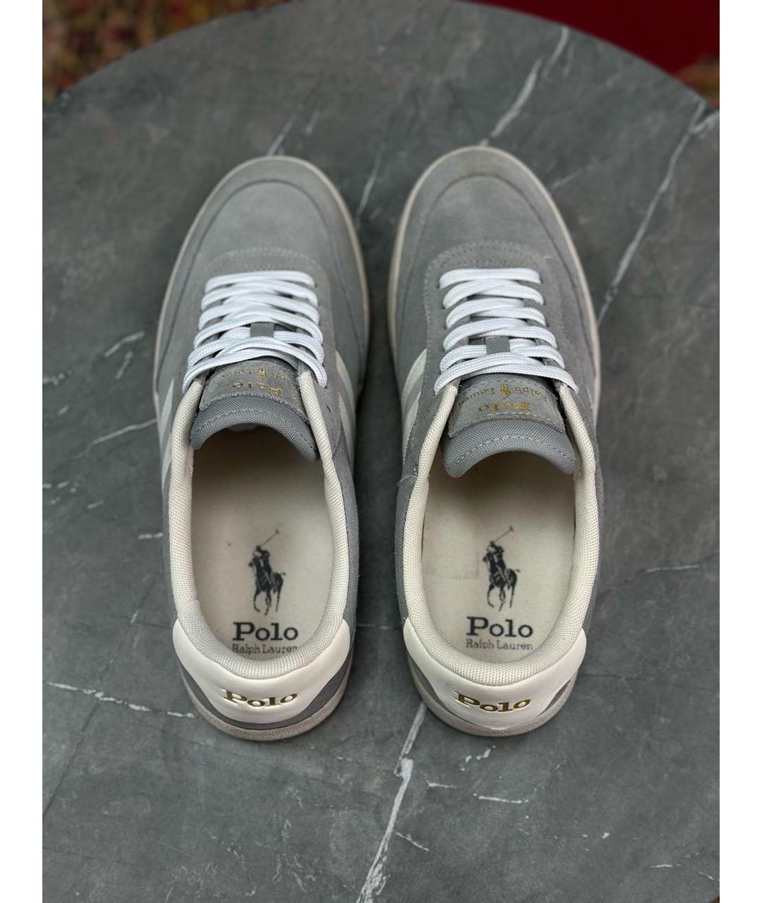 POLO RALPH LAUREN Серые замшевые низкие кроссовки / кеды, фото 3