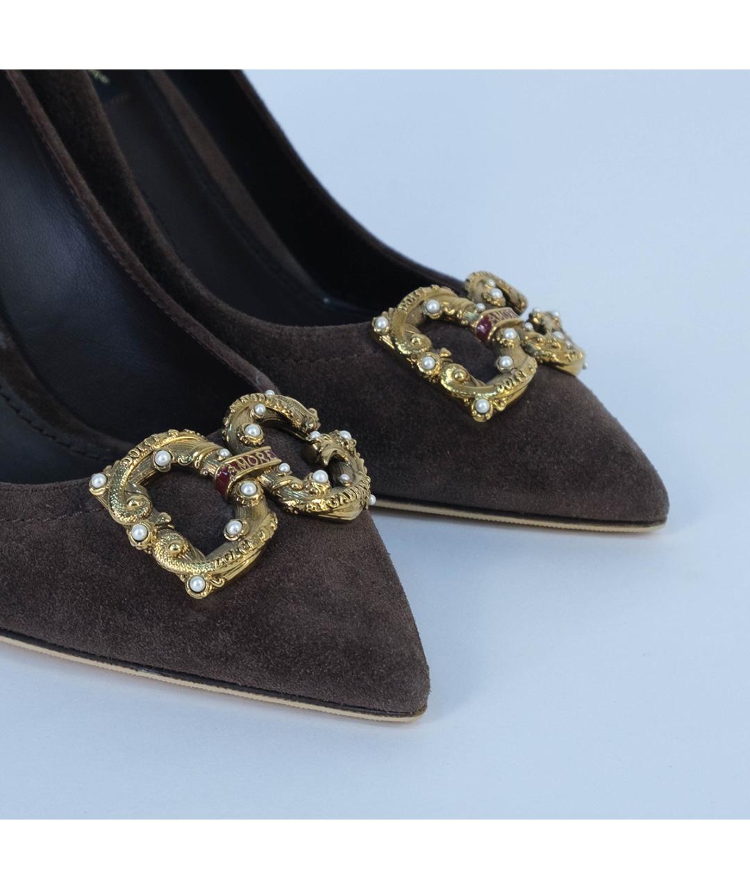 DOLCE&GABBANA Коричневые замшевые туфли, фото 4