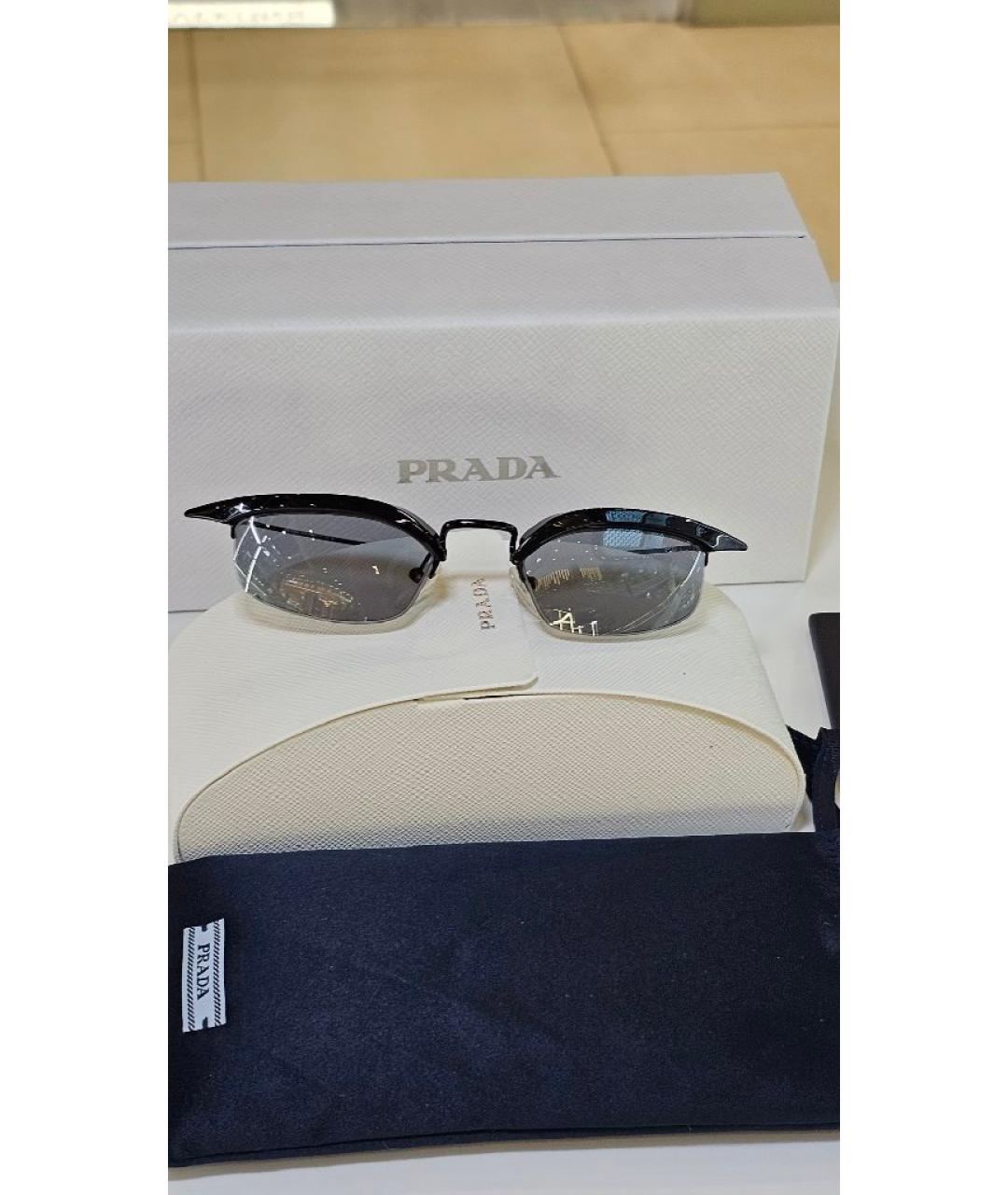 PRADA Черные металлические солнцезащитные очки, фото 3