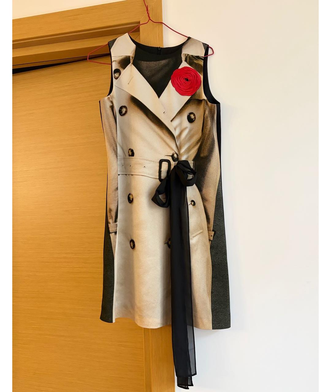 MOSCHINO Мульти полиэстеровое повседневное платье, фото 8