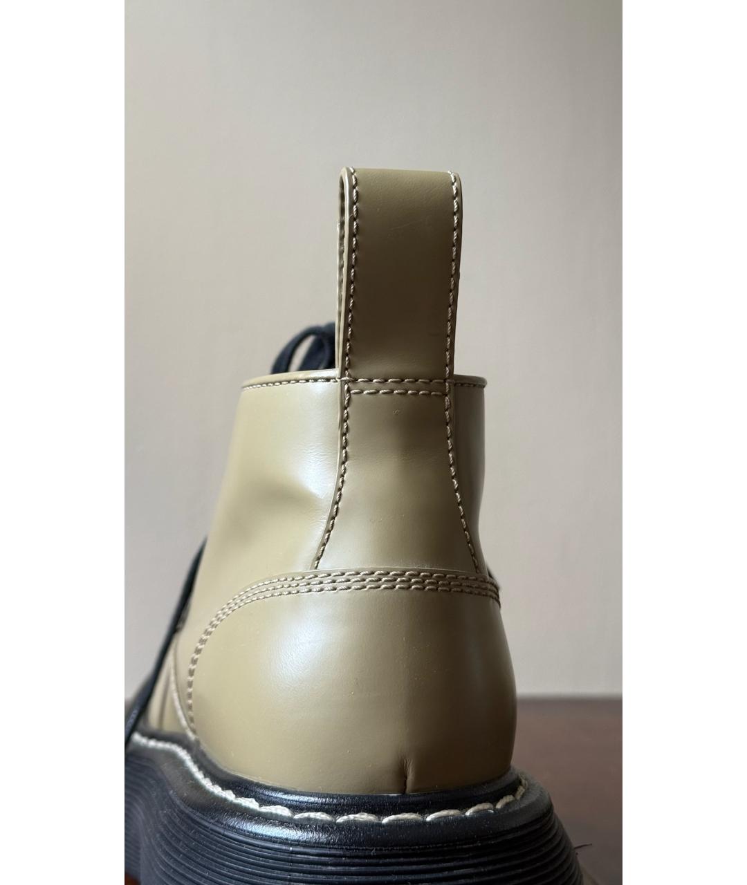 BOTTEGA VENETA Зеленые кожаные ботинки, фото 5