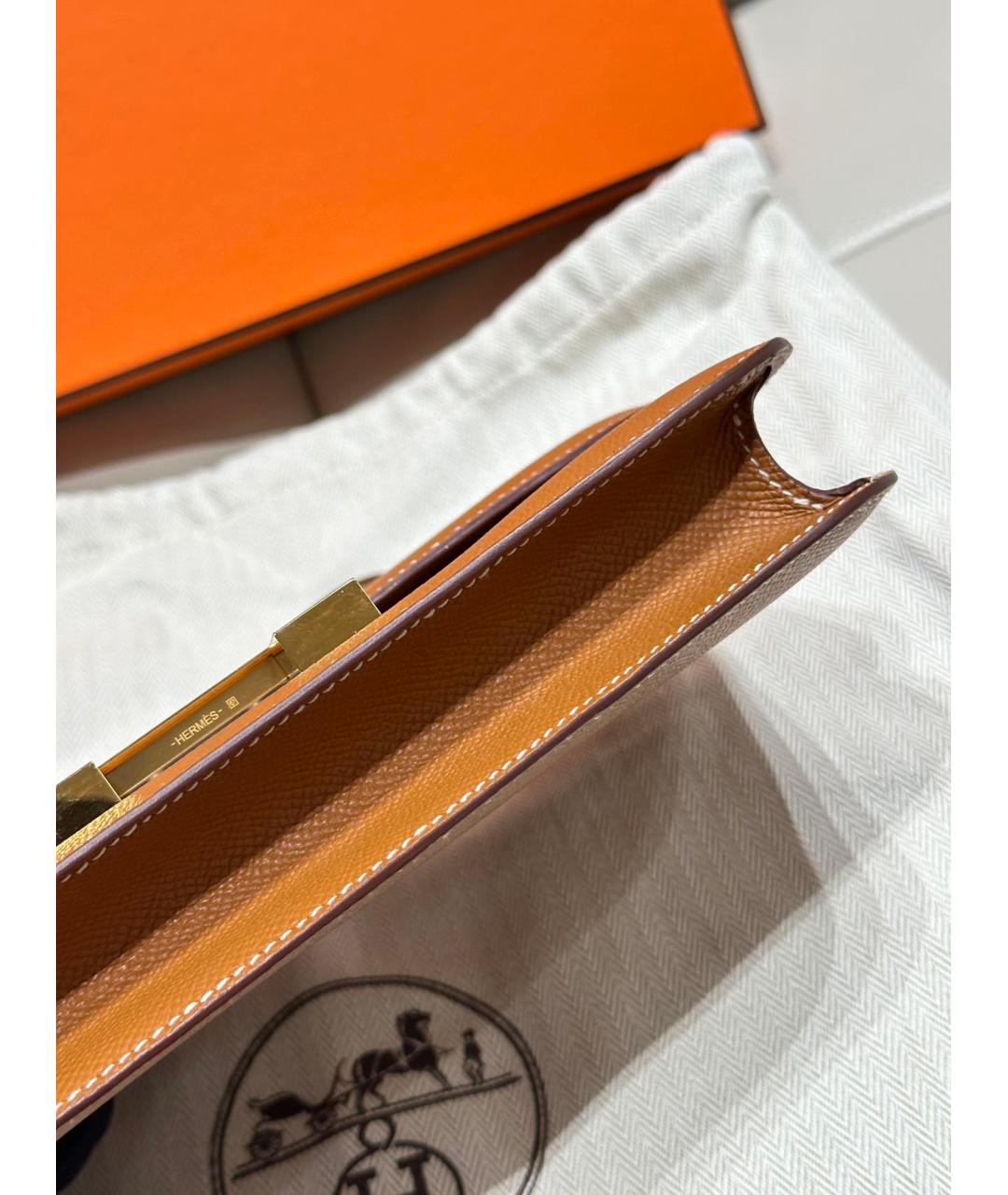 HERMES Коричневая кожаная сумка через плечо, фото 4