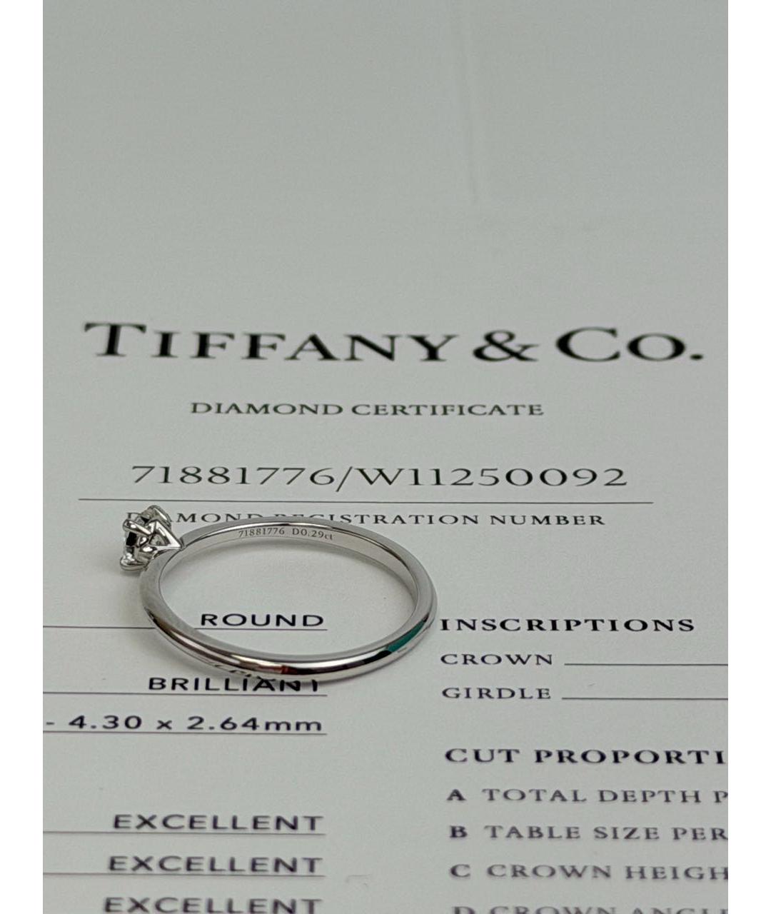 TIFFANY&CO Белое платиновое кольцо, фото 6