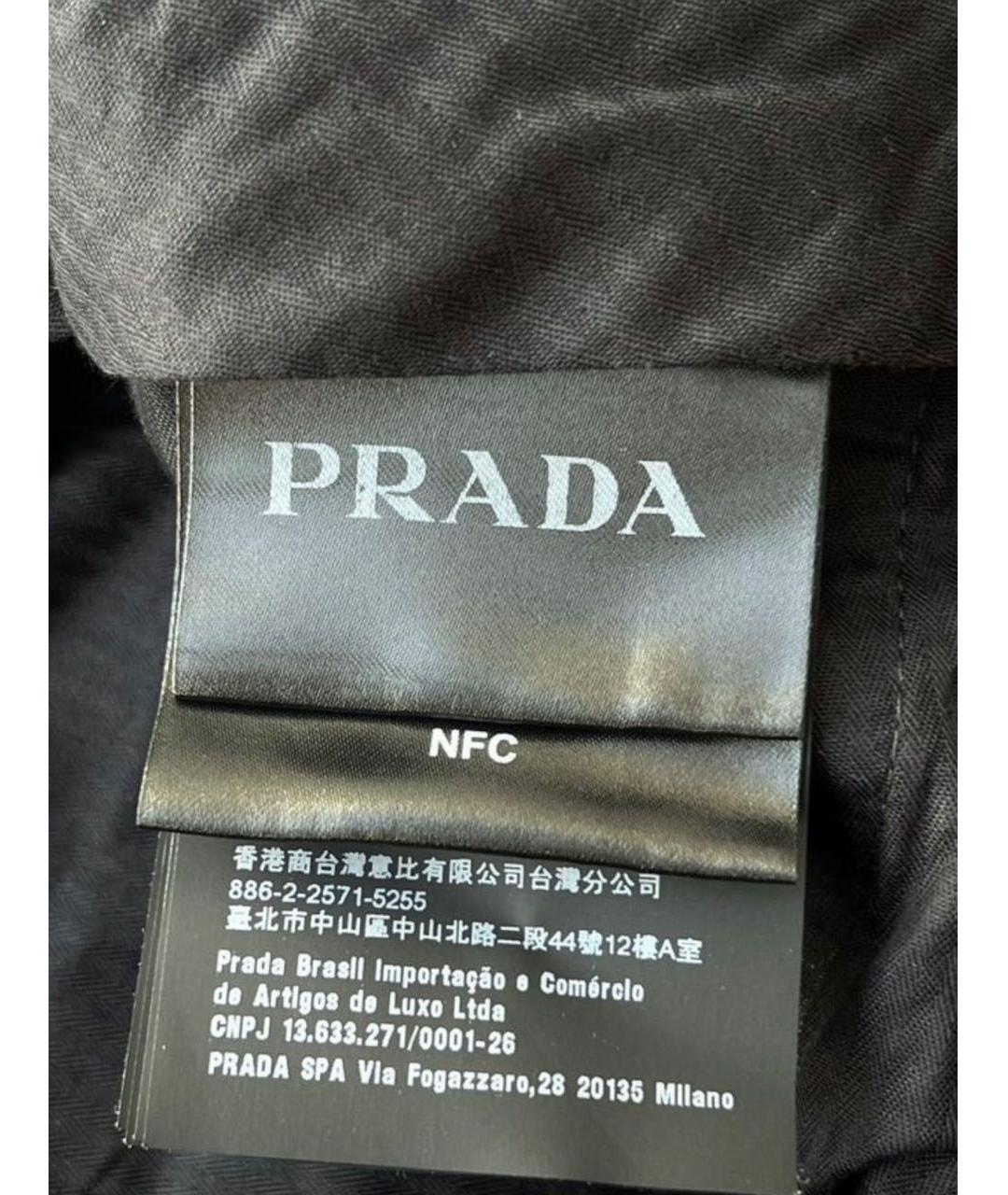 PRADA Темно-синие хлопковые прямые брюки, фото 7