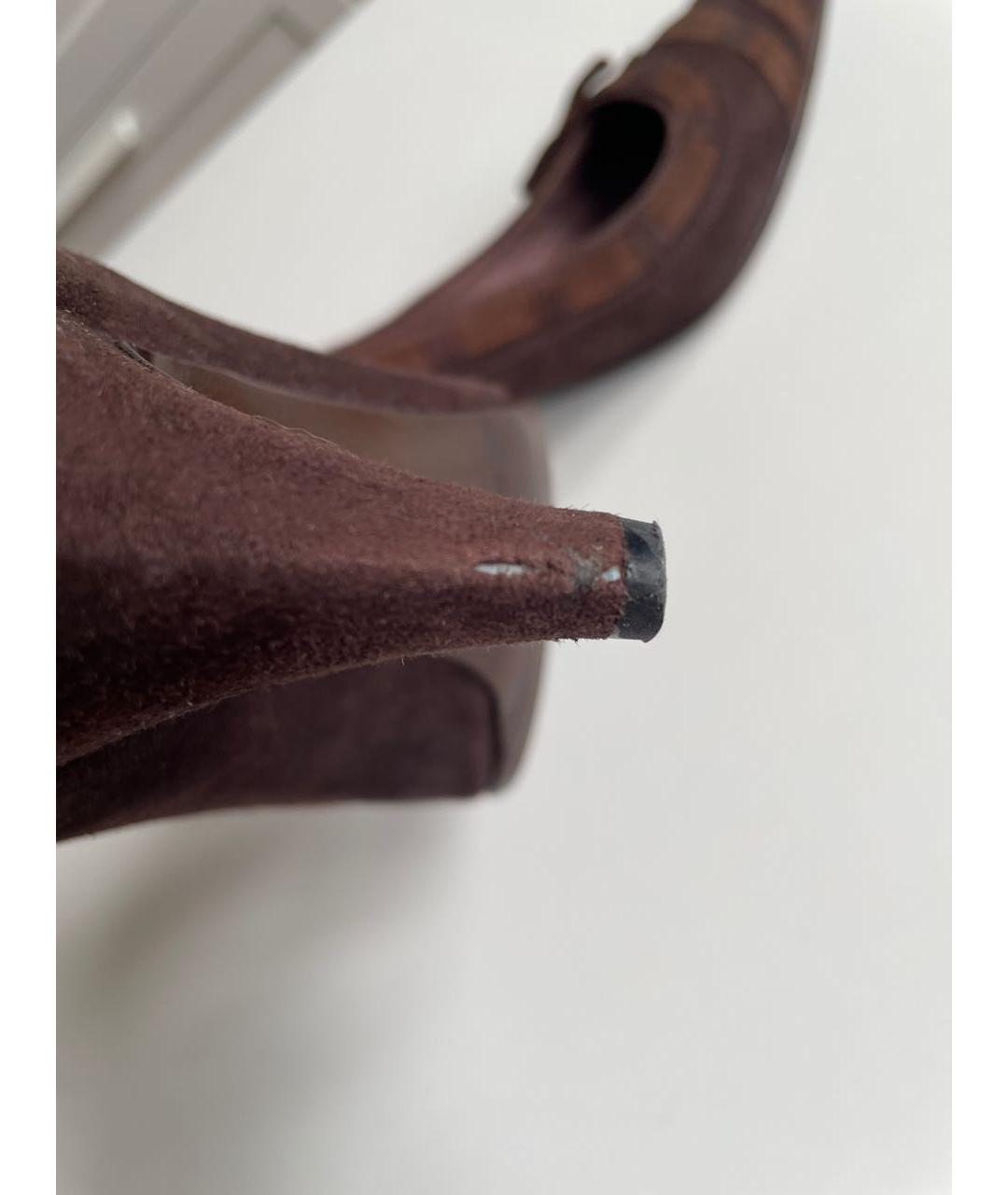 MIU MIU Коричневые замшевые туфли, фото 7