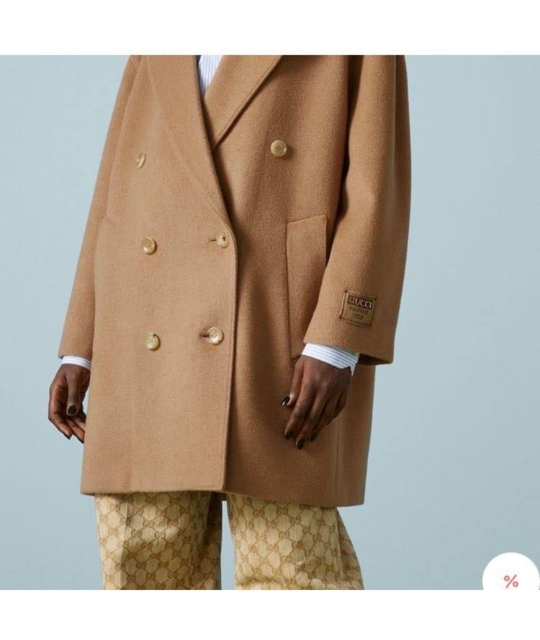 GUCCI Коричневое шерстяное пальто, фото 4