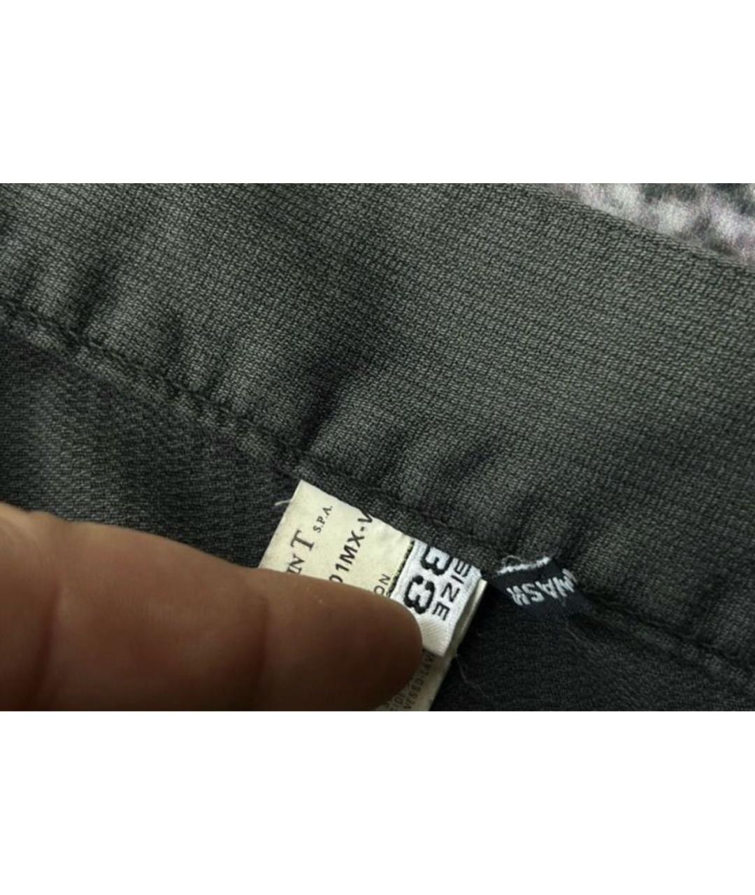ARMANI JEANS Серые хлопковые брюки широкие, фото 6