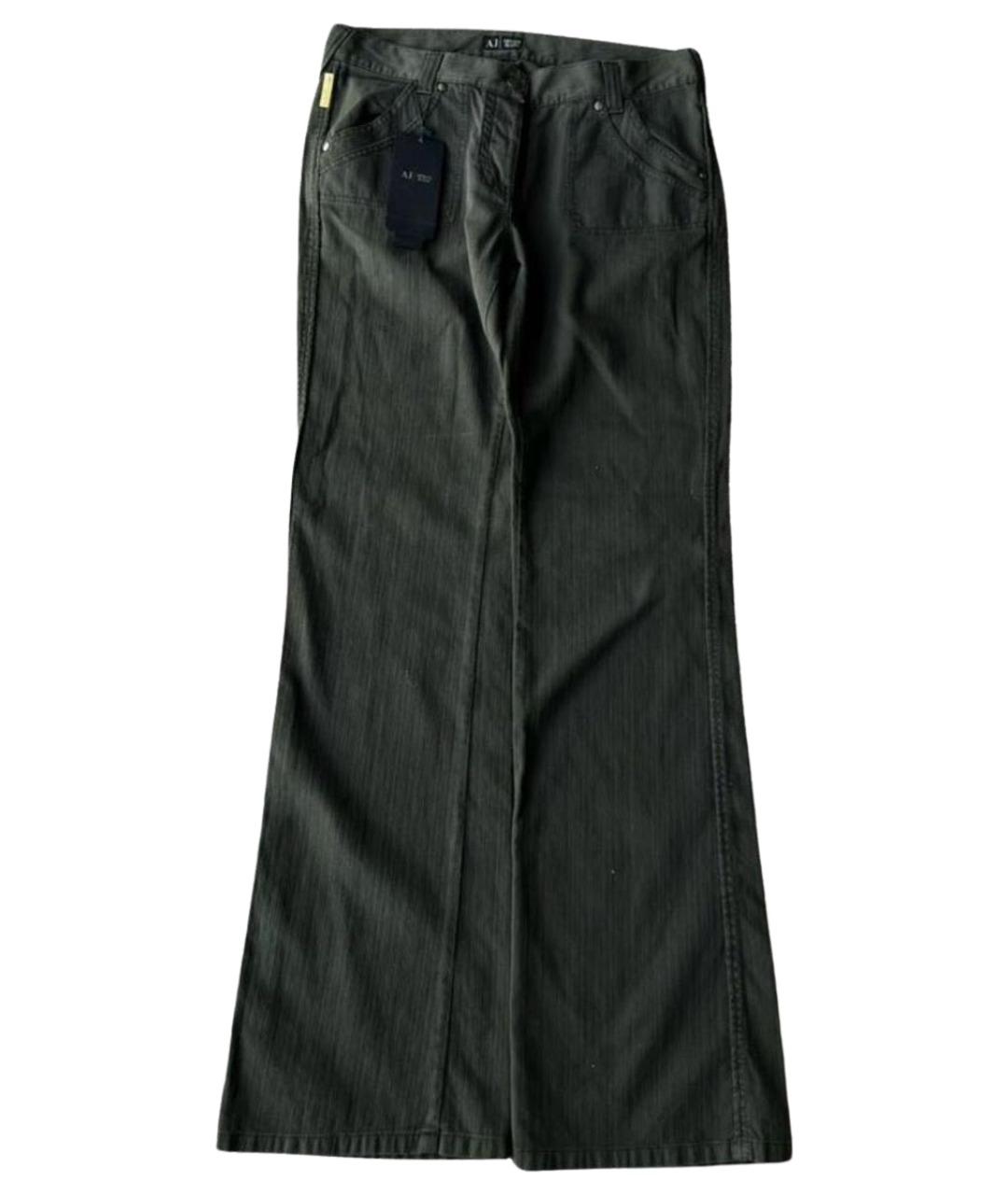 ARMANI JEANS Серые хлопковые брюки широкие, фото 1