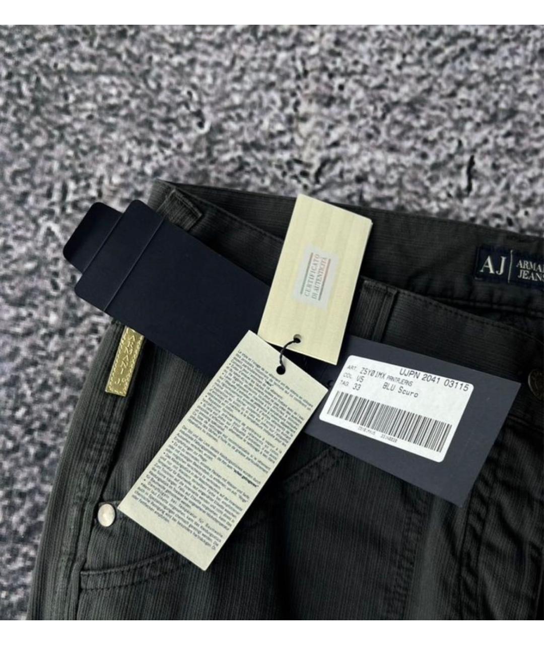 ARMANI JEANS Серые хлопковые брюки широкие, фото 4