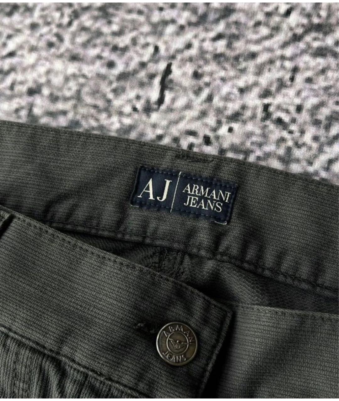 ARMANI JEANS Серые хлопковые брюки широкие, фото 7