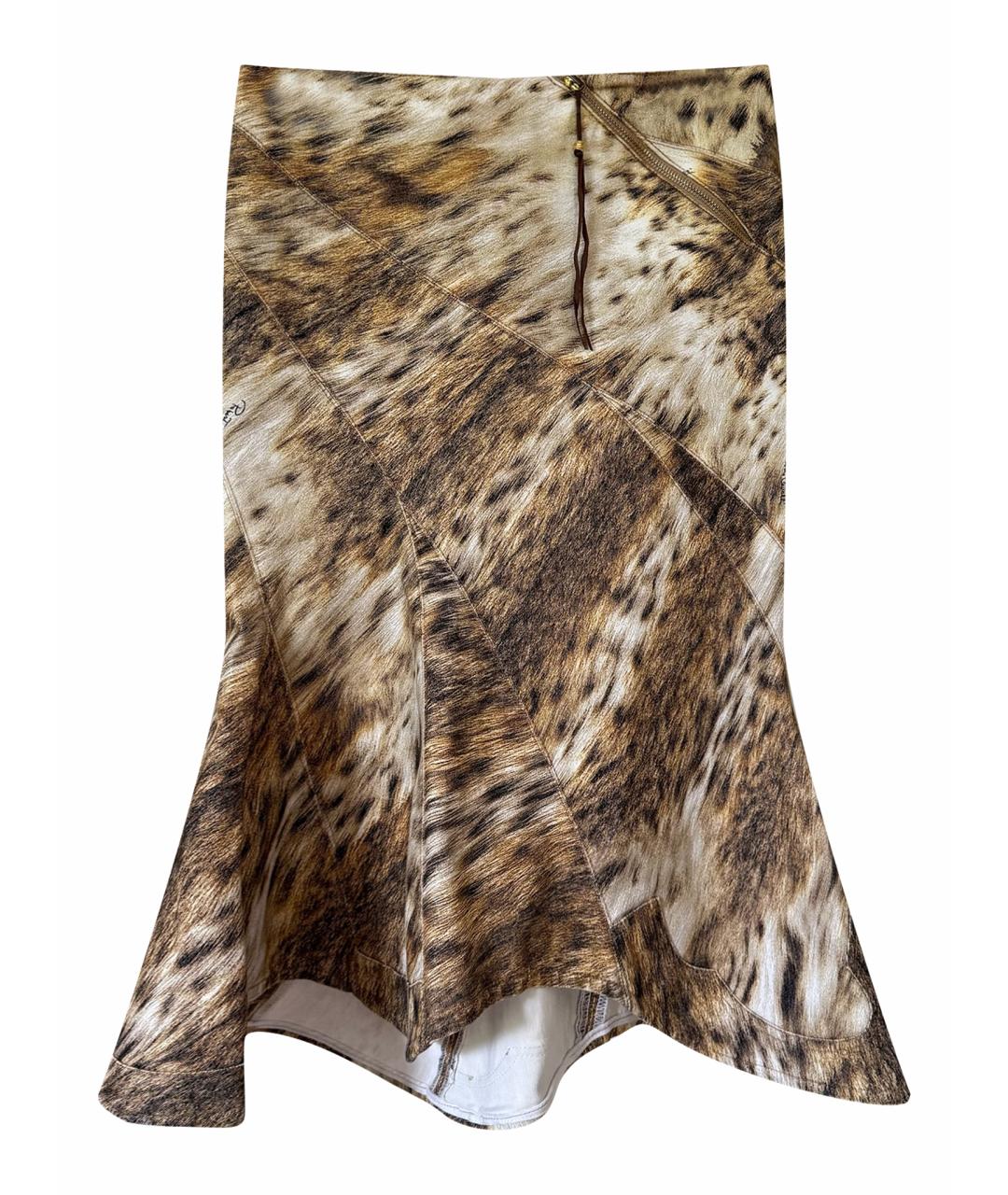 ROBERTO CAVALLI Бежевая юбка миди, фото 1