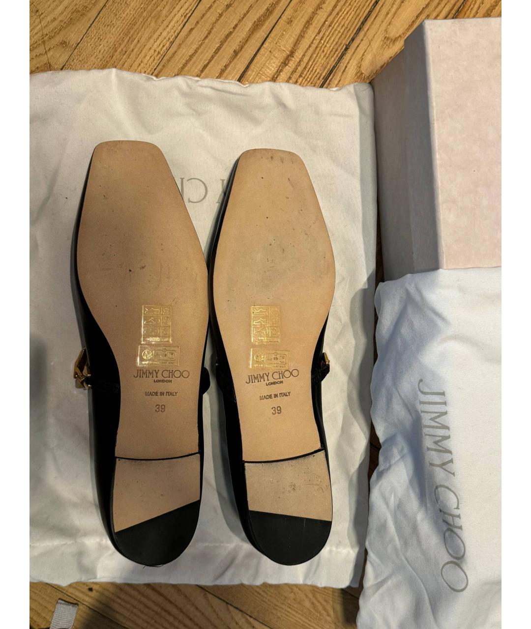 JIMMY CHOO Черные кожаные балетки, фото 5