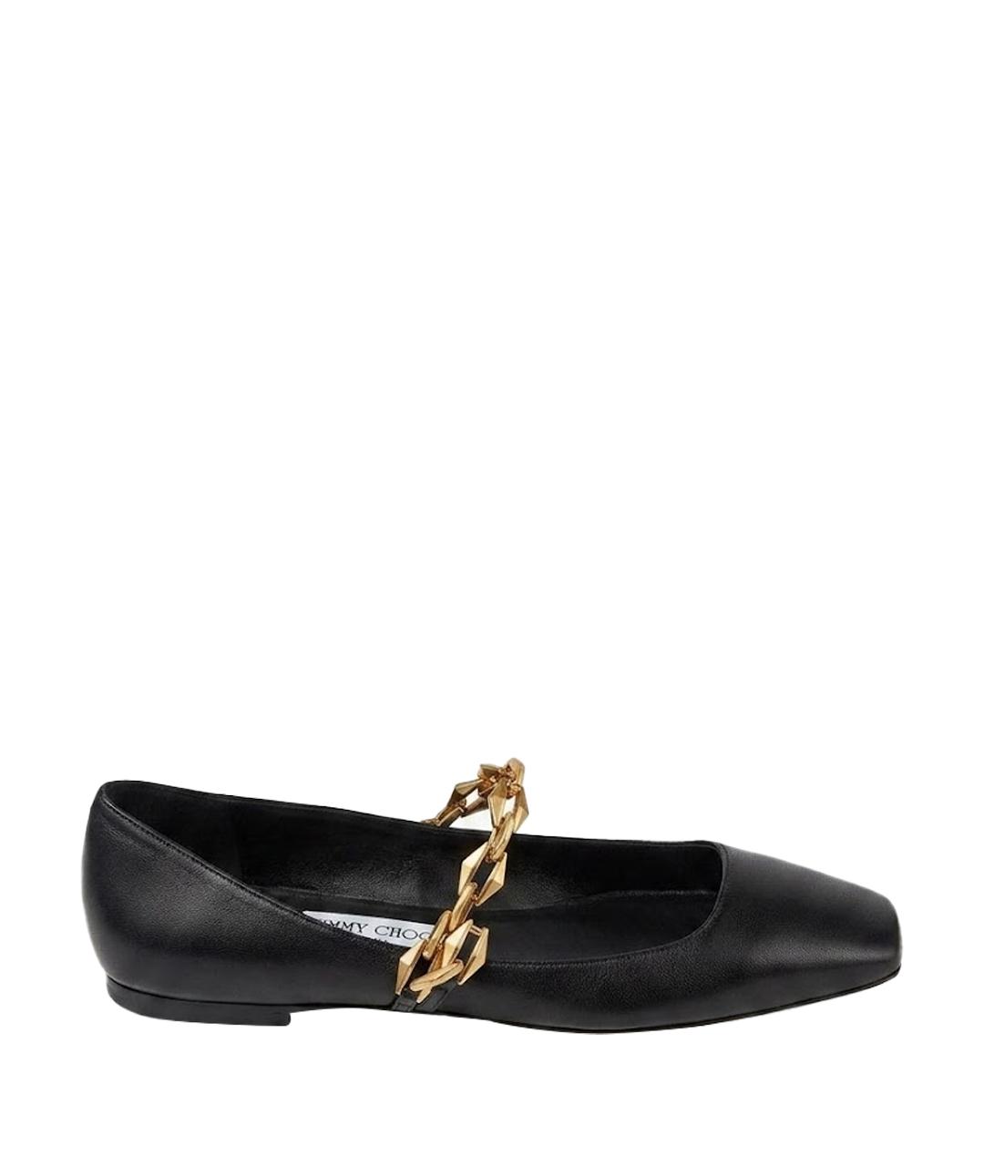 JIMMY CHOO Черные кожаные балетки, фото 1