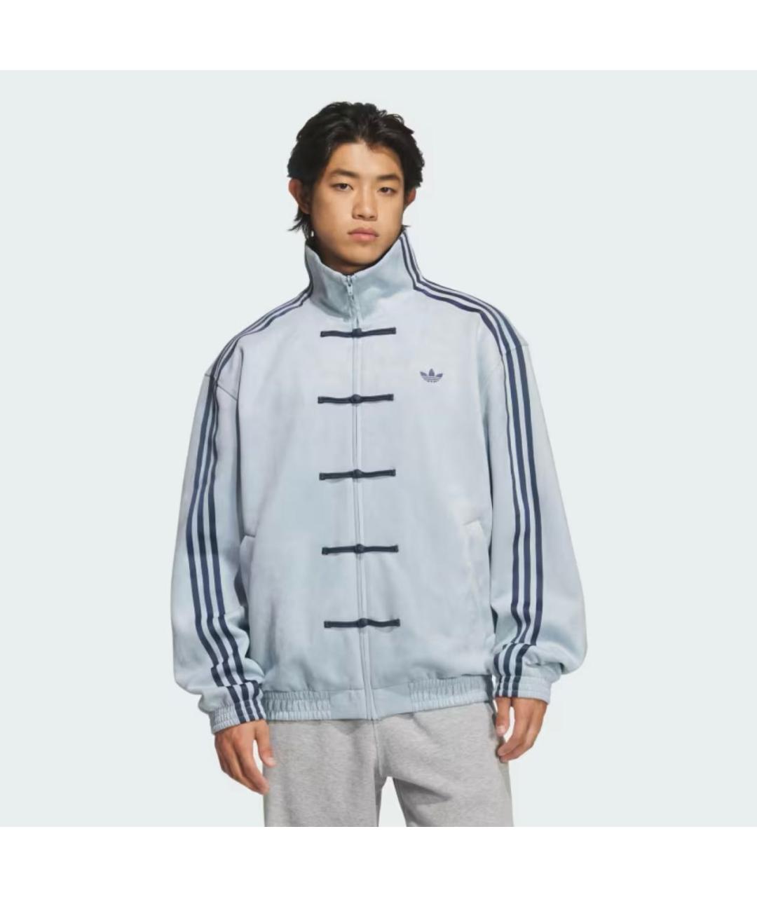 ADIDAS Голубая полиэстеровая куртка, фото 6