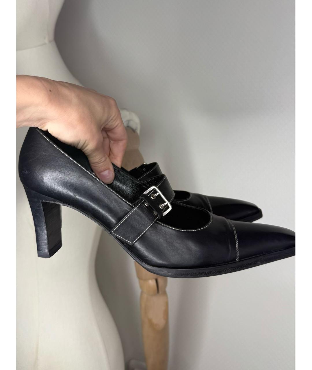 BALENCIAGA Черные кожаные туфли, фото 7