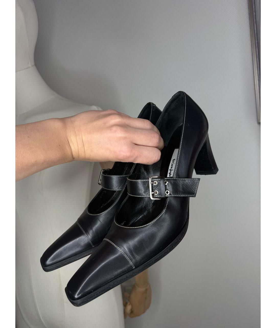 BALENCIAGA Черные кожаные туфли, фото 4