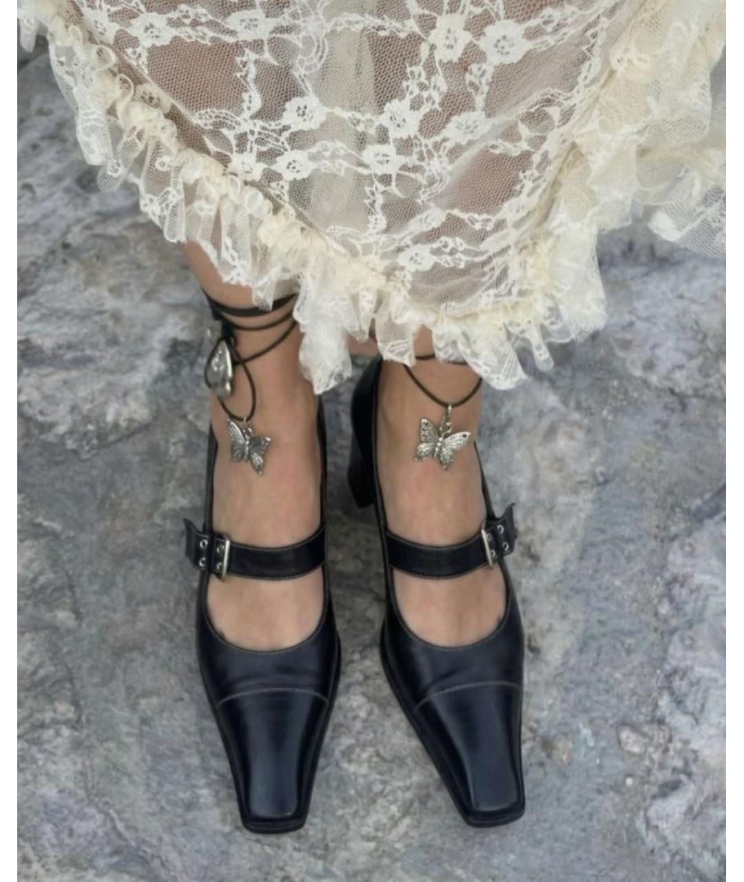 BALENCIAGA Черные кожаные туфли, фото 2