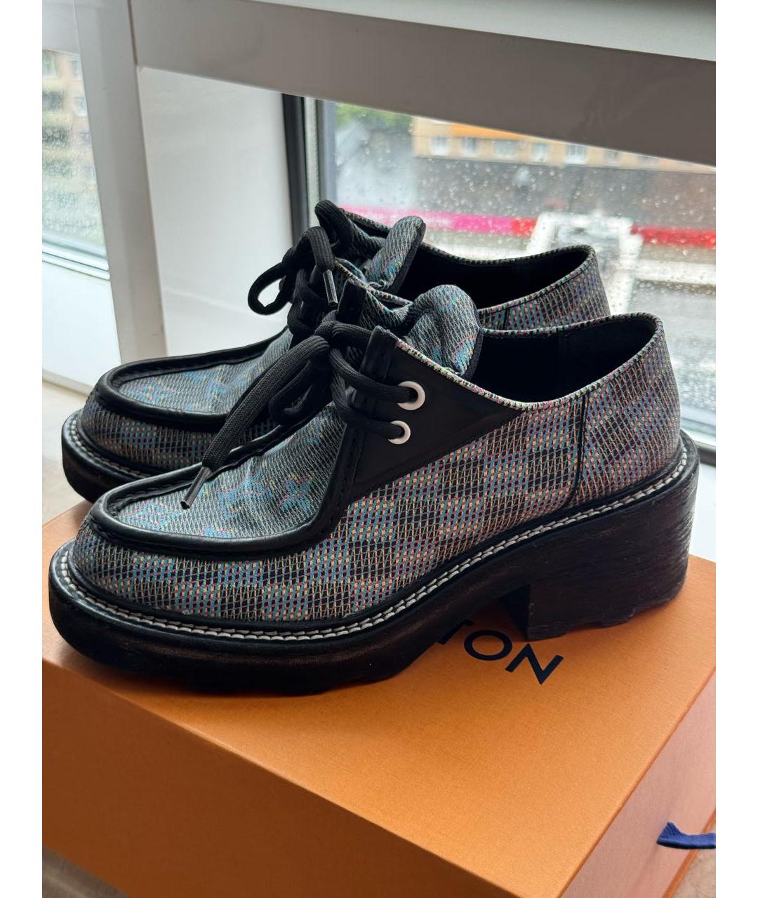 LOUIS VUITTON Голубые кожаные ботинки, фото 6