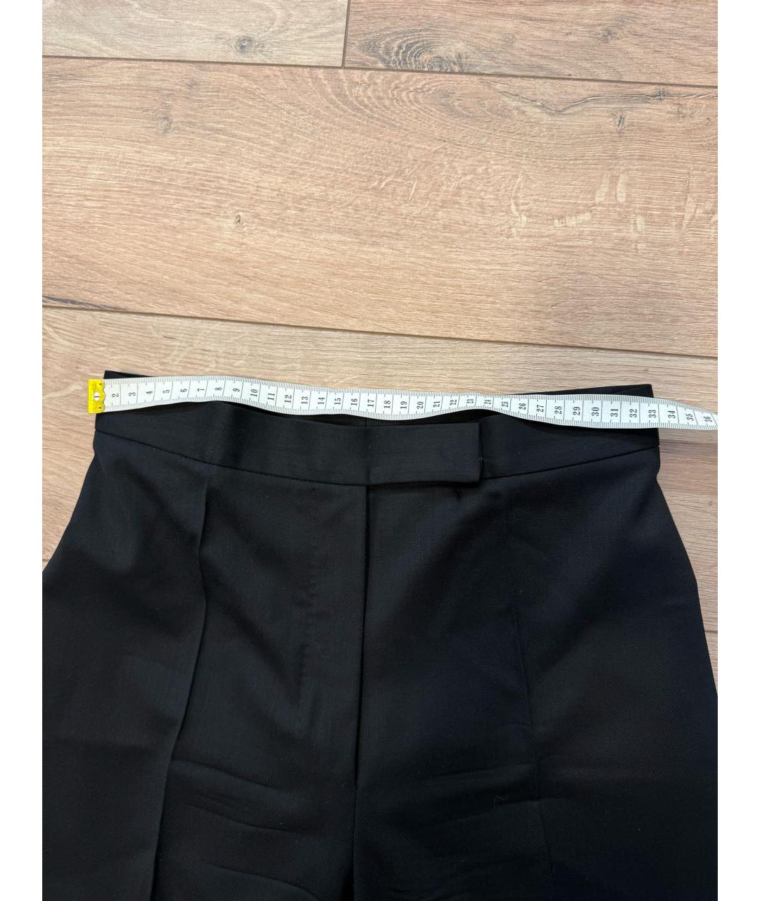 DOLCE&GABBANA Черные шерстяные прямые брюки, фото 4