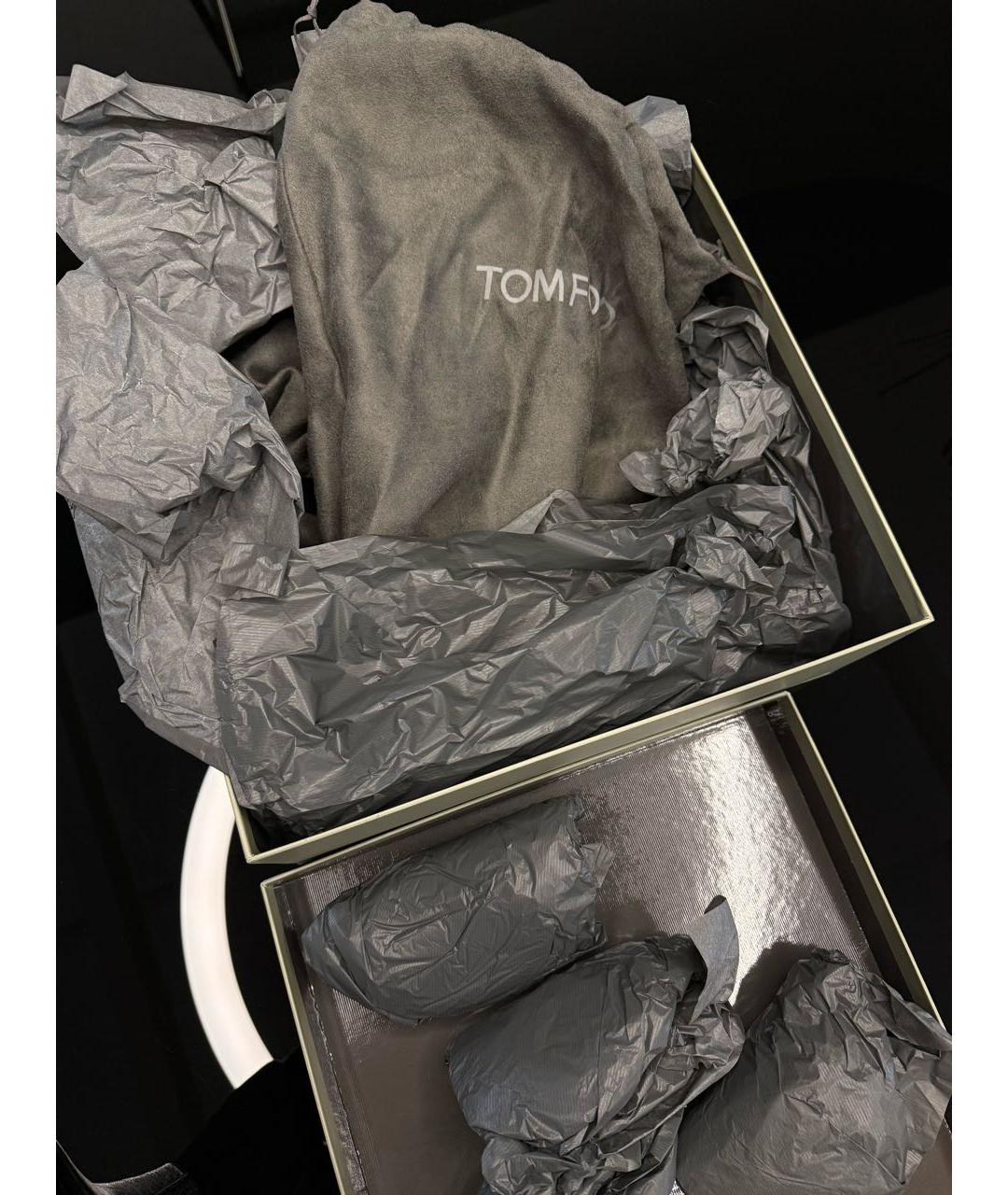 TOM FORD Черные кожаные низкие ботинки, фото 6