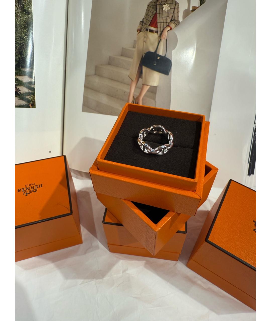 HERMES Серебряное серебряное кольцо, фото 3
