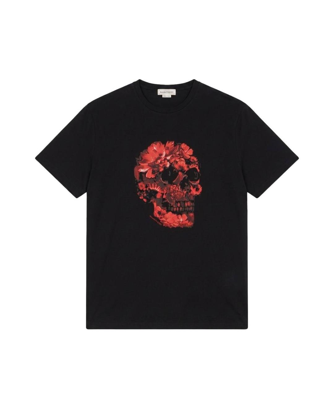 ALEXANDER MCQUEEN Черная хлопковая футболка, фото 1