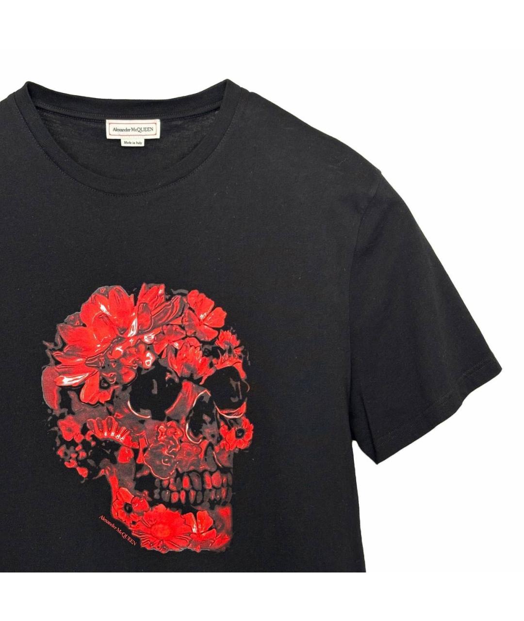 ALEXANDER MCQUEEN Черная хлопковая футболка, фото 3