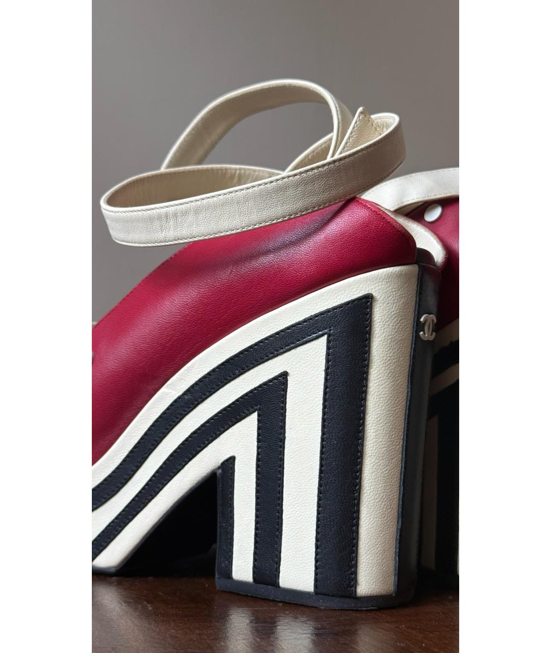 CHANEL Мульти кожаные босоножки, фото 7