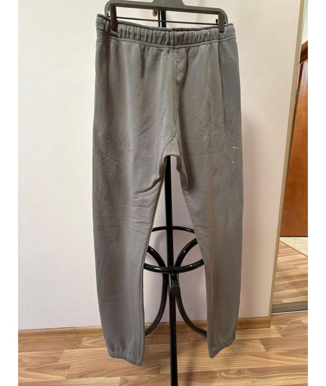 MM6 MAISON MARGIELA Серые хлопковые повседневные брюки, фото 2