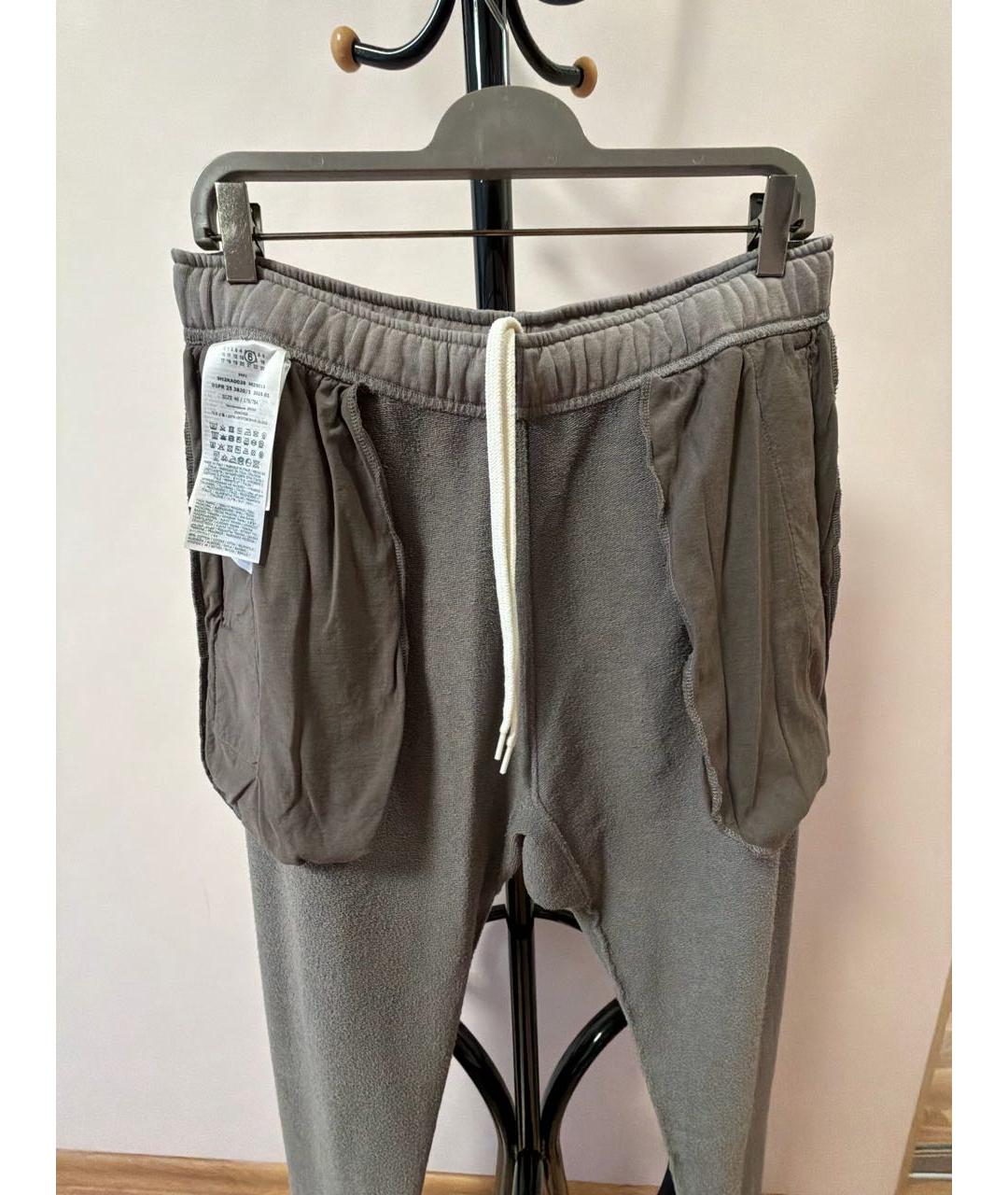 MM6 MAISON MARGIELA Серые хлопковые повседневные брюки, фото 3