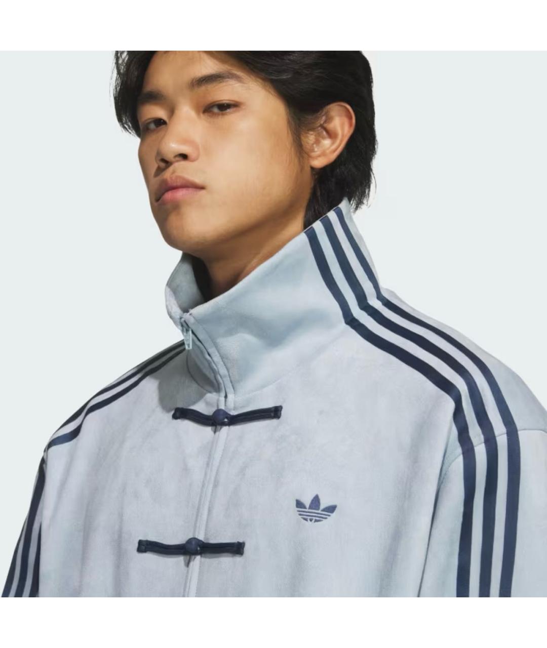 ADIDAS Голубая полиэстеровая куртка, фото 2