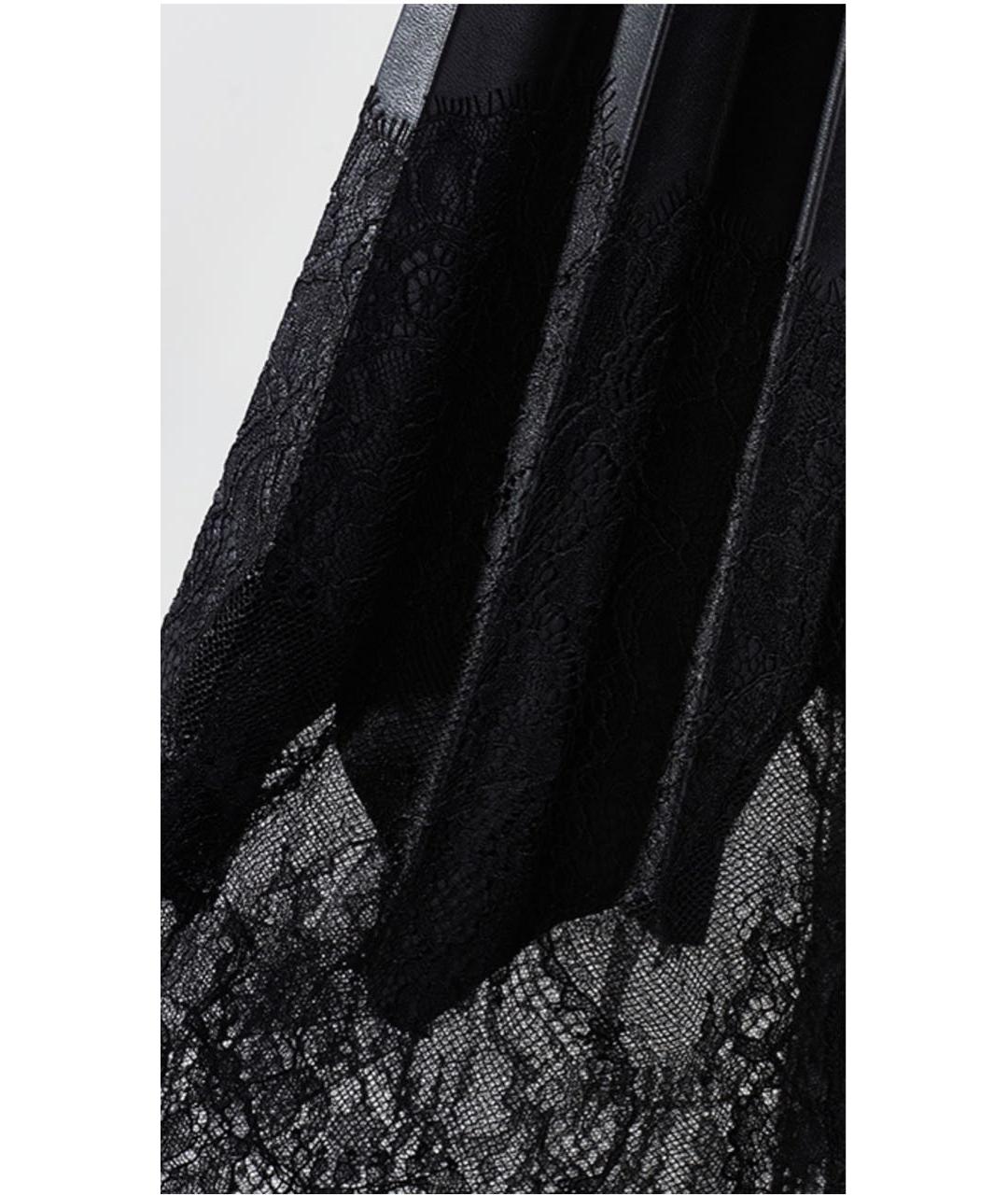 ERMANNO SCERVINO Черная кожаная юбка миди, фото 5