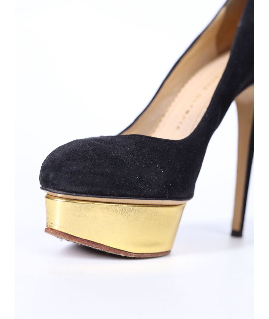 CHARLOTTE OLYMPIA Черные замшевые туфли, фото 5